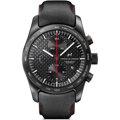 Porsche Design Black Leather Watch - Hilstor