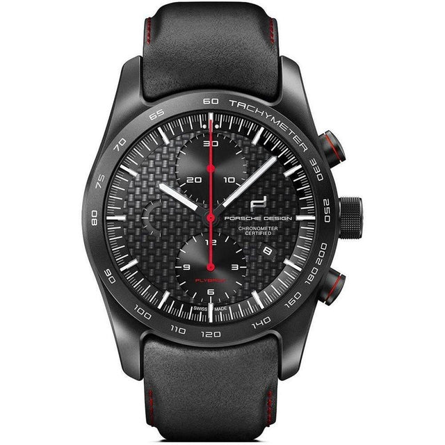 Porsche Design Black Leather Watch - Hilstor