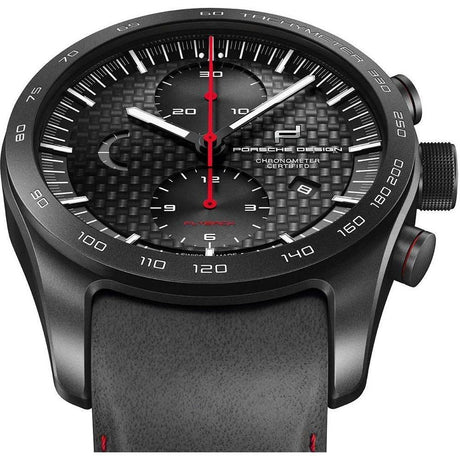 Porsche Design Black Leather Watch - Hilstor