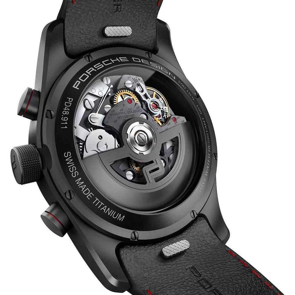 Porsche Design Black Leather Watch - Hilstor