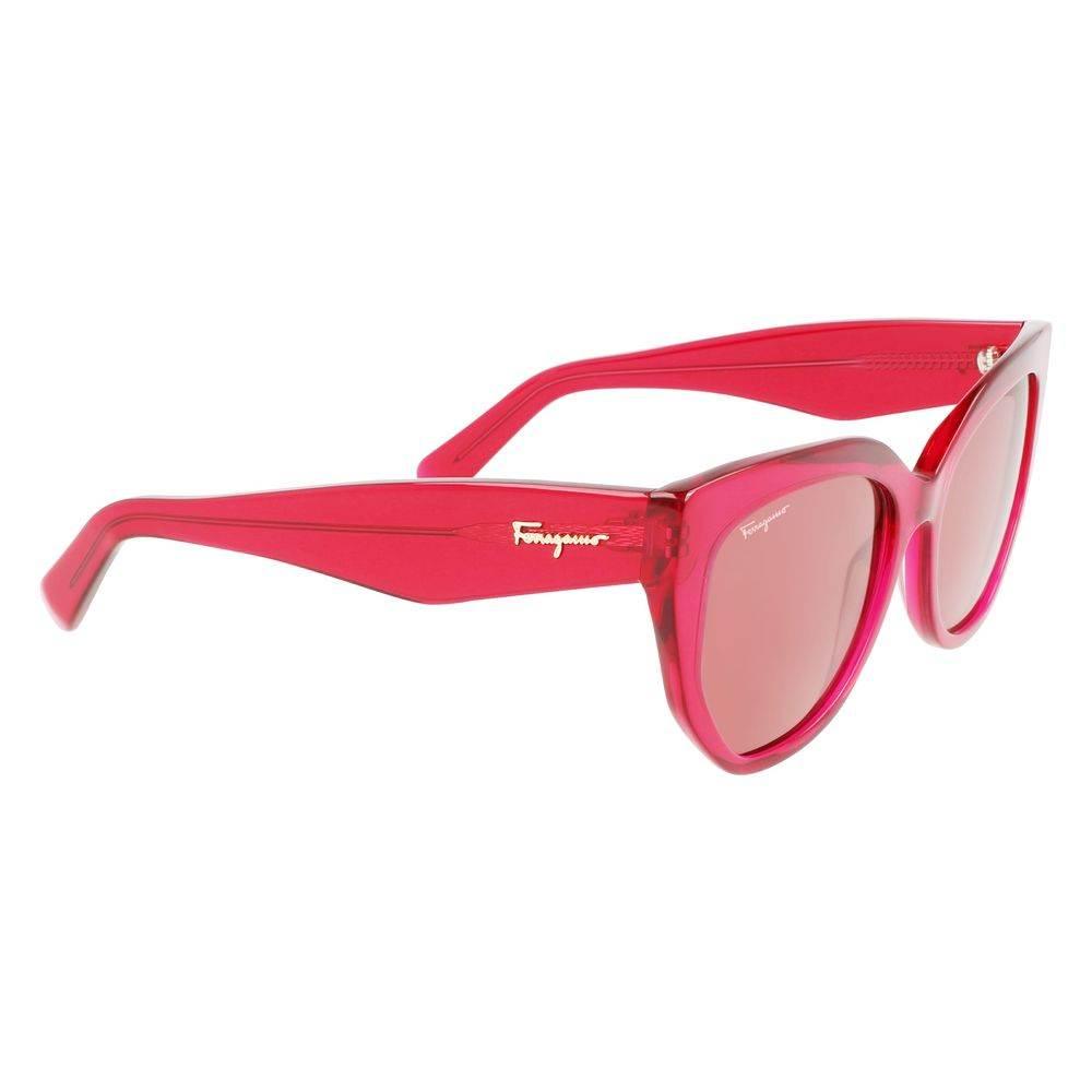 Ferragamo Red Acetate Sunglasses - Hilstor