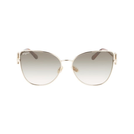 Ferragamo brune metal solbriller