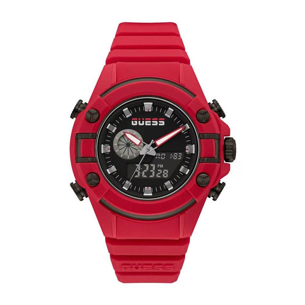 Guess Red Silicone Watch - Hilstor