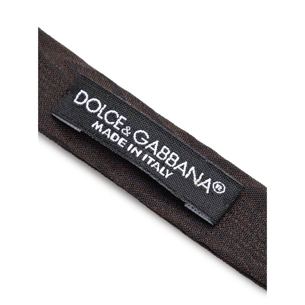 Dolce & Gabbana Brown Silk Ties & Bowty - Hilstor