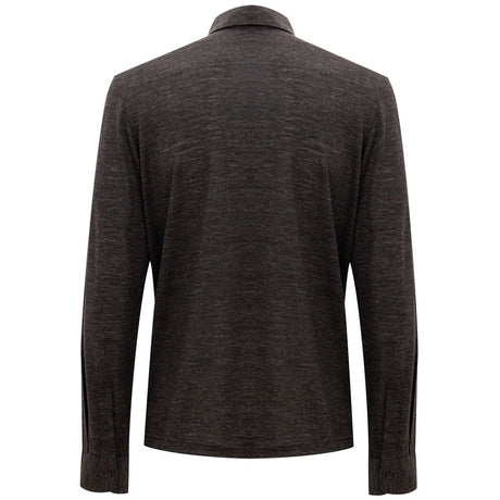 Corneliani Gray Wool Polo Shirt