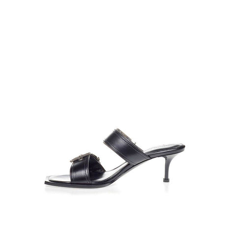 Alexander McQueen Elevate Your Steps in Timeless Black Leather Sandals - Hilstor