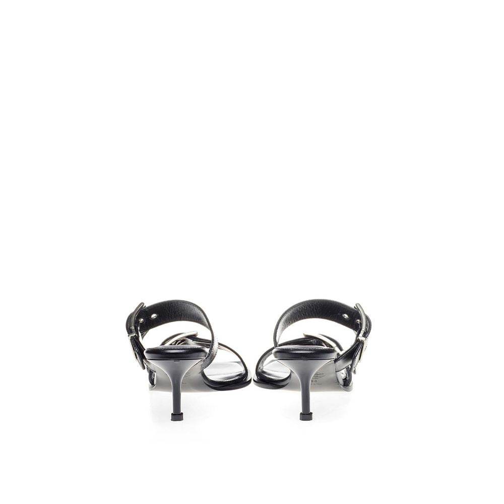 Alexander McQueen Elevate Your Steps in Timeless Black Leather Sandals - Hilstor