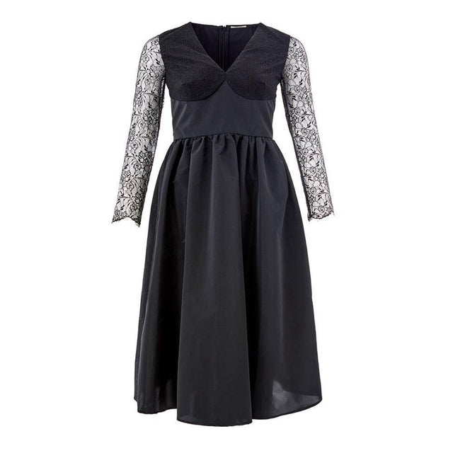 Lardini Elegant Black Polyester Dress - Hilstor