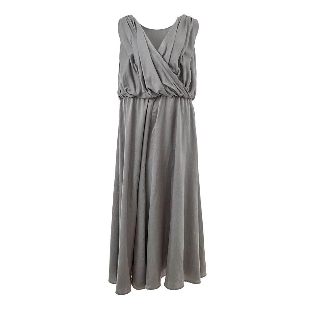 Lardini Elegant Silk Gray Dress - Timeless Elegance - Hilstor