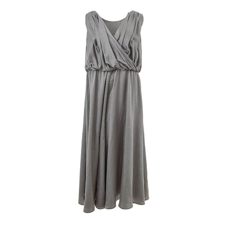 Lardini Elegant Silk Gray Dress - Timeless Elegance - Hilstor