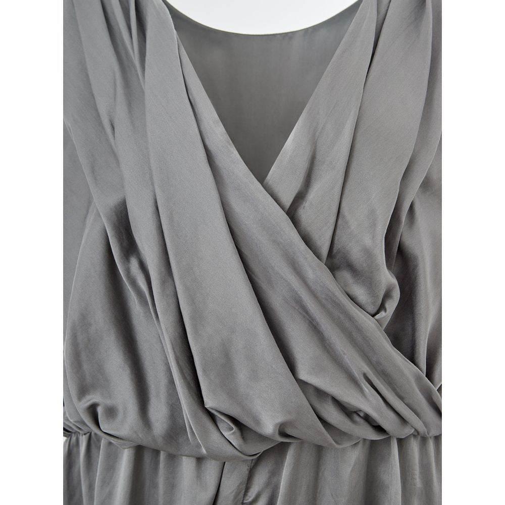 Lardini Elegant Silk Gray Dress - Timeless Elegance - Hilstor