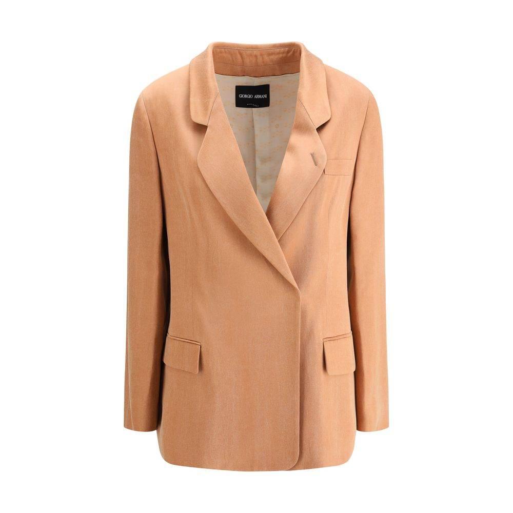 Giorgio Armani Double-breasted satin Blazer - Hilstor
