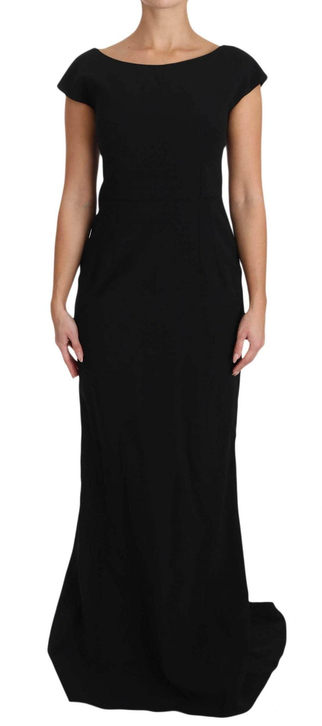 Dolce & Gabbana Black Stretch Fit Flare Gown Maxi - Hilstor