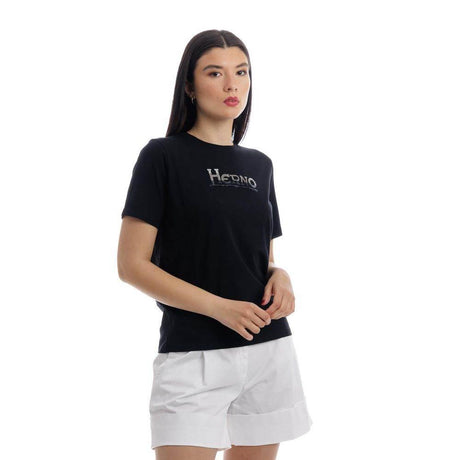 Herno Black Cotton Tops & T-Shirt - Hilstor