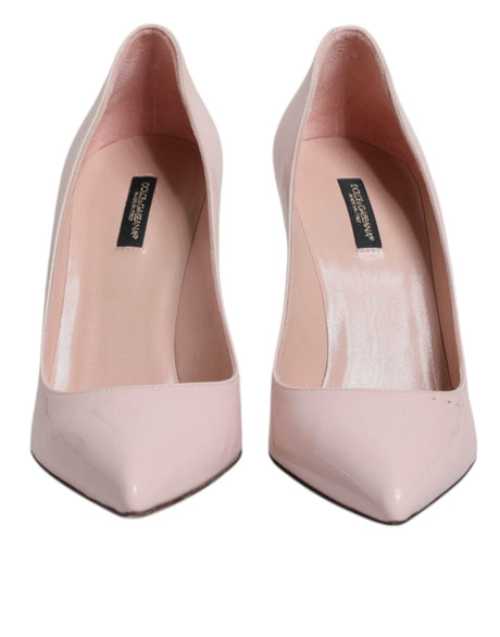 Dolce & Gabbana Pink Patent Leather Stiletto Heel Pumps Shoes - Hilstor