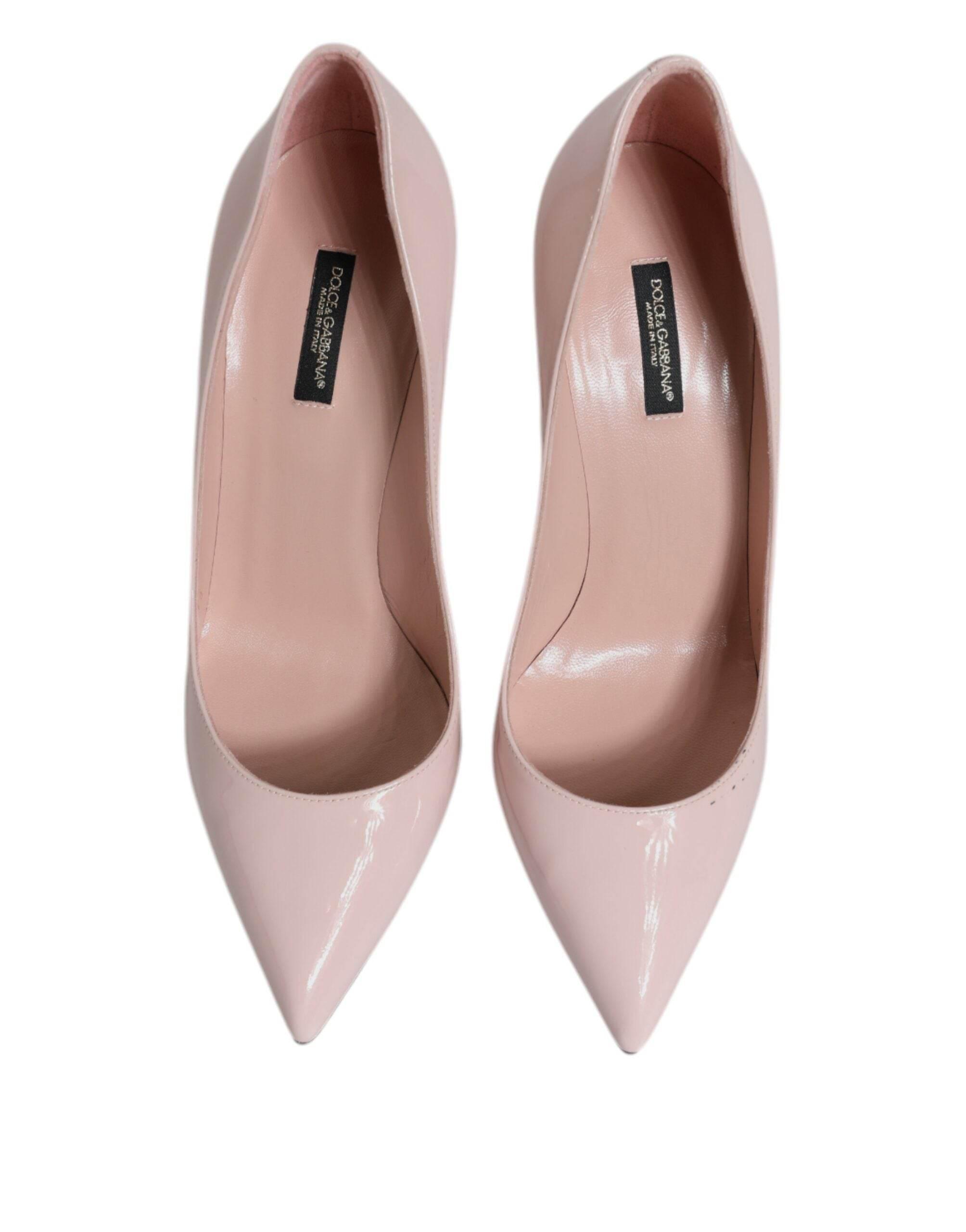 Dolce & Gabbana Pink Patent Leather Stiletto Heel Pumps Shoes - Hilstor