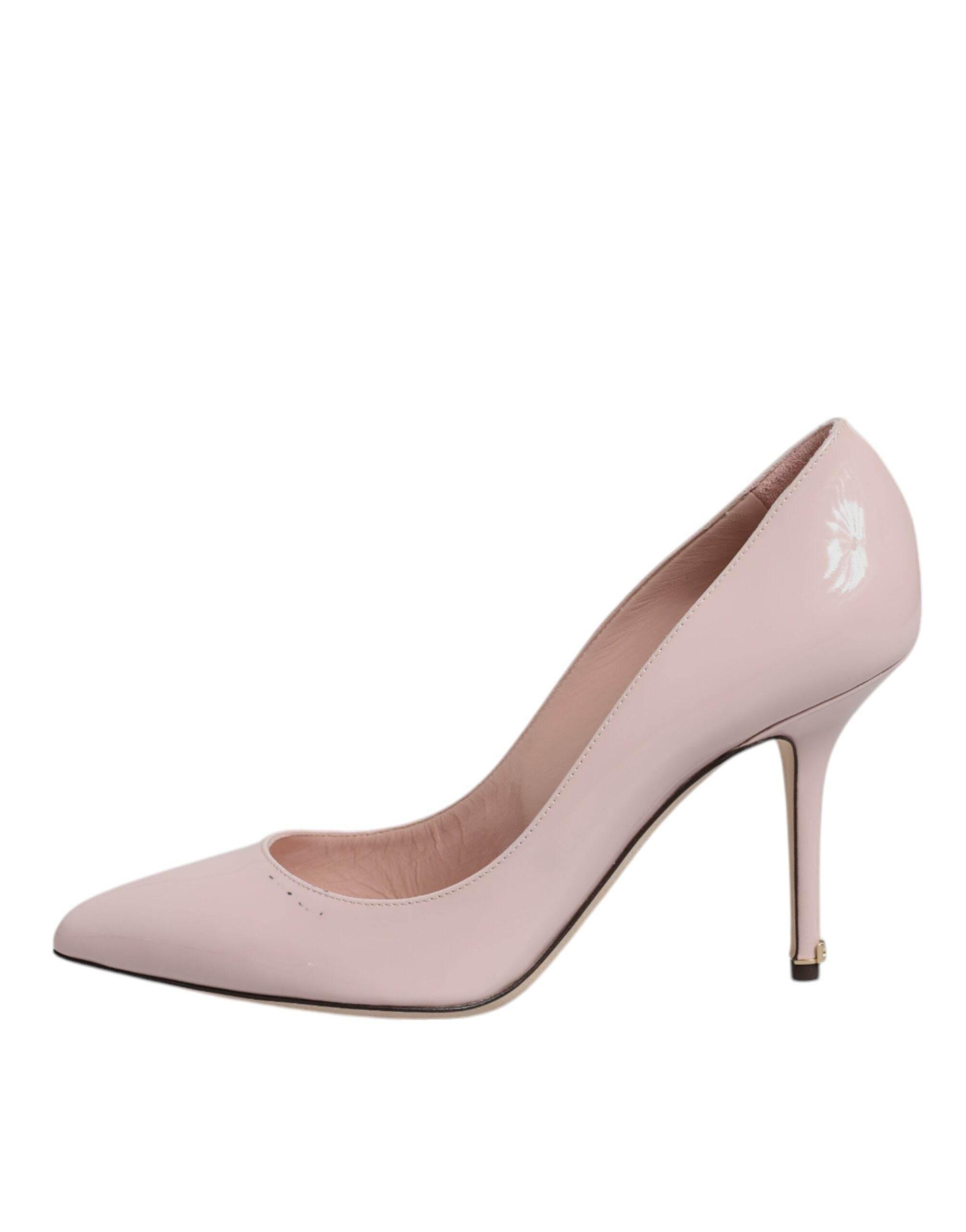 Dolce & Gabbana Pink Patent Leather Stiletto Heel Pumps Shoes - Hilstor
