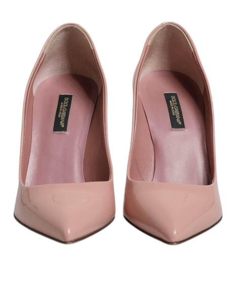Dolce & Gabbana Pink Patent Leather Stiletto Heel Pumps Shoes - Hilstor