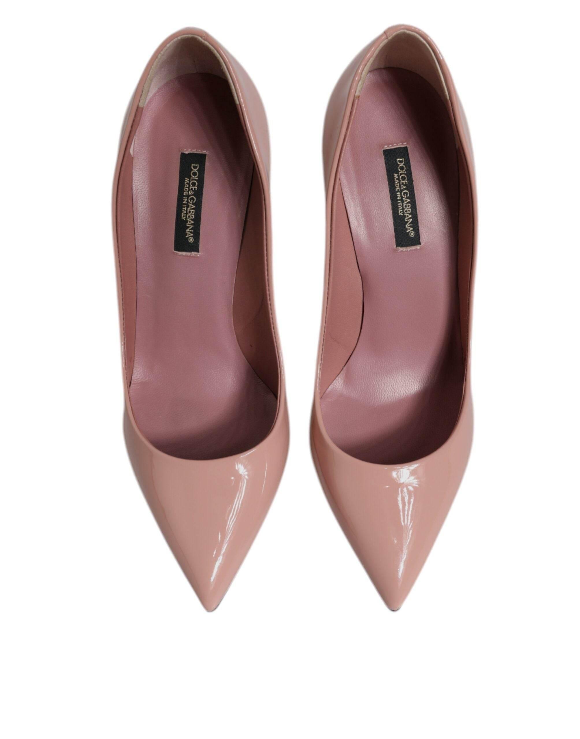 Dolce & Gabbana Pink Patent Leather Stiletto Heel Pumps Shoes - Hilstor
