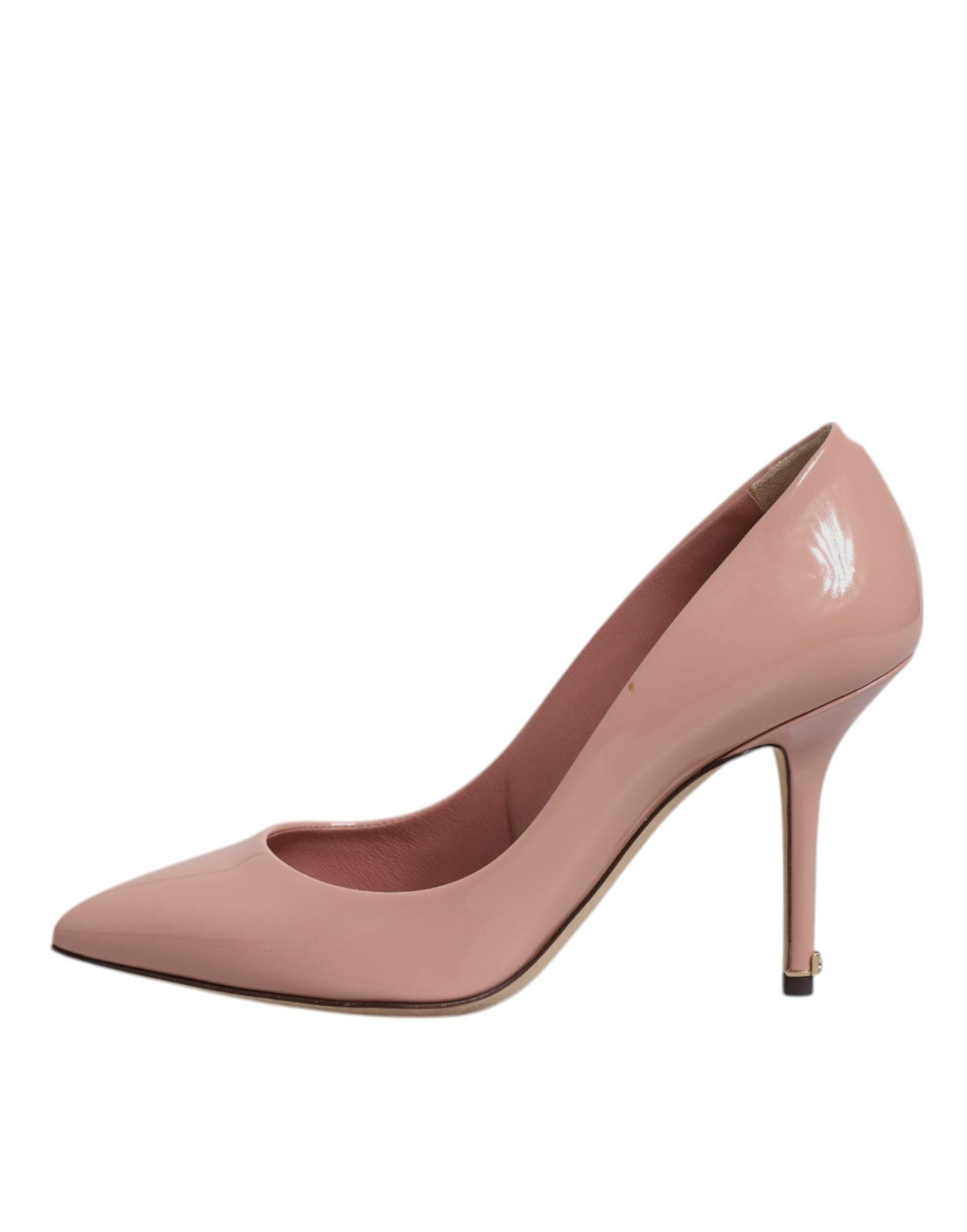 Dolce & Gabbana Pink Patent Leather Stiletto Heel Pumps Shoes - Hilstor