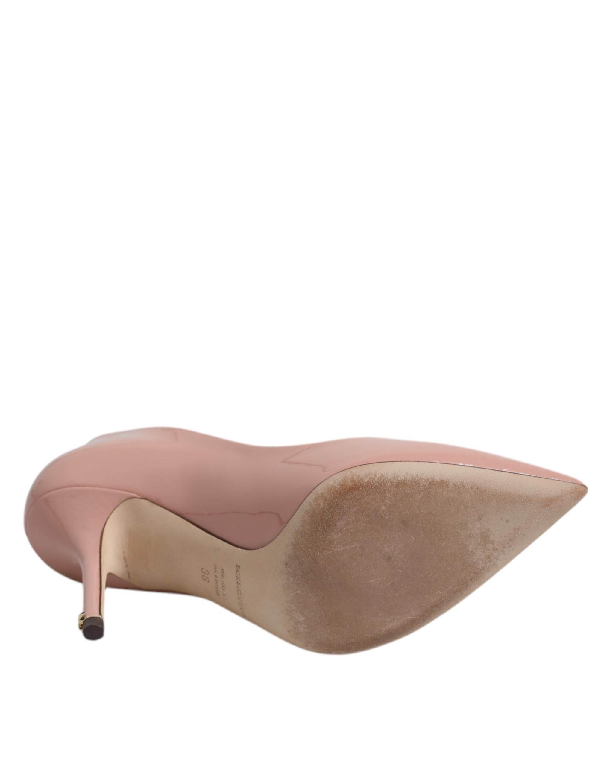 Dolce & Gabbana Pink Patent Leather Stiletto Heel Pumps Shoes - Hilstor