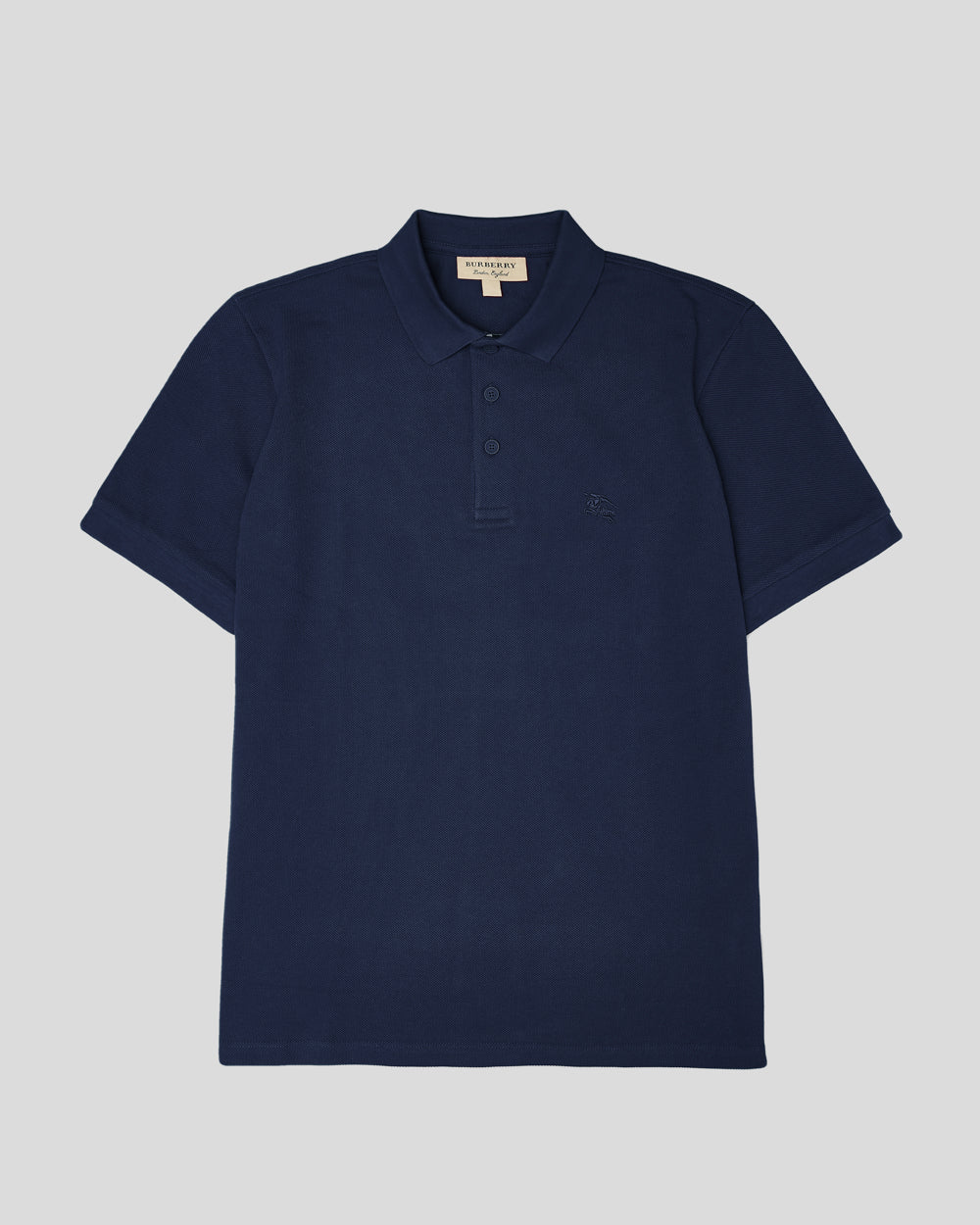Burberry marineblå poloshirt med krave i bomuld