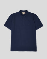 Burberry marineblå poloshirt med krave i bomuld