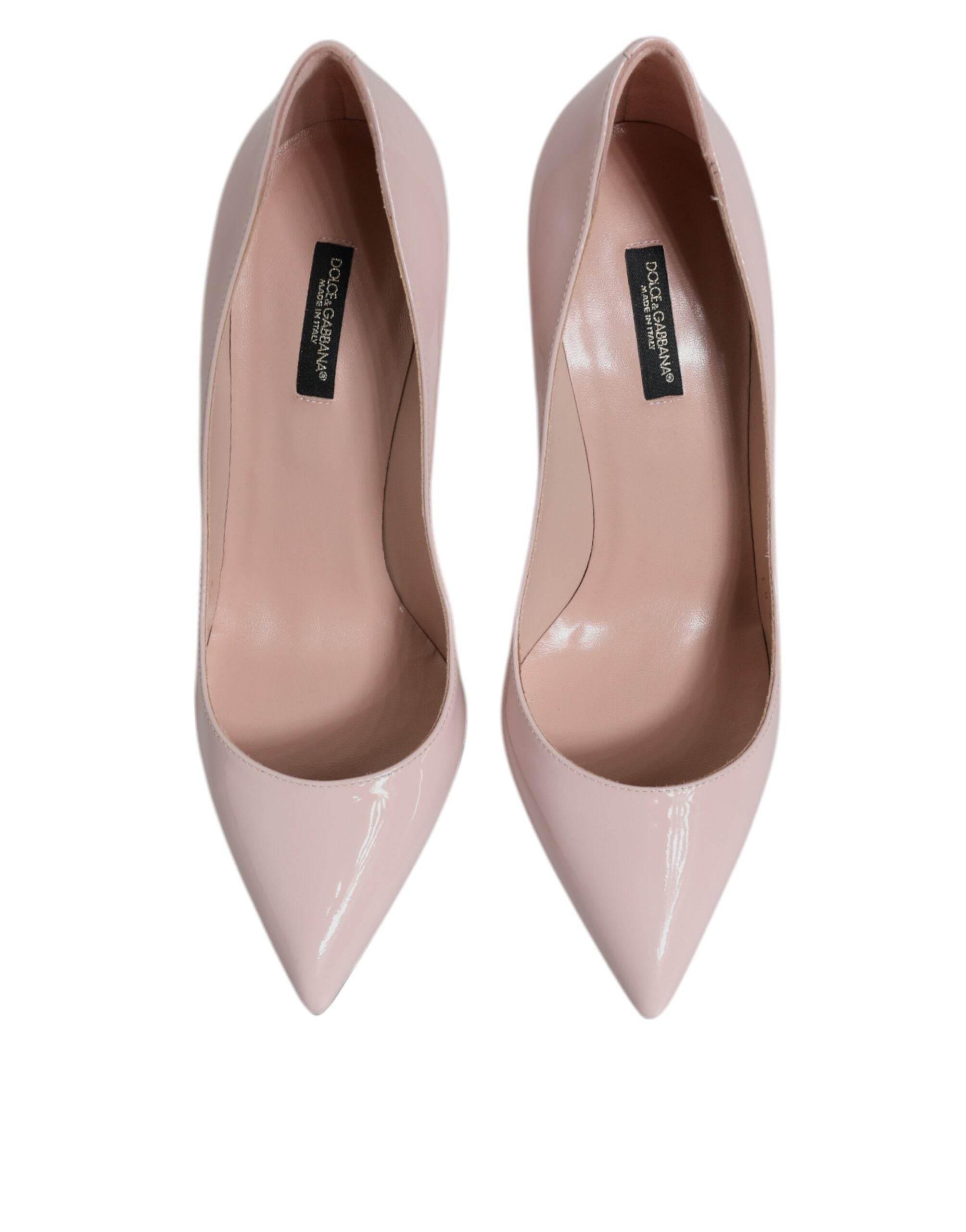 Dolce & Gabbana Pink Patent Leather Stiletto Heel Pumps Shoes - Hilstor
