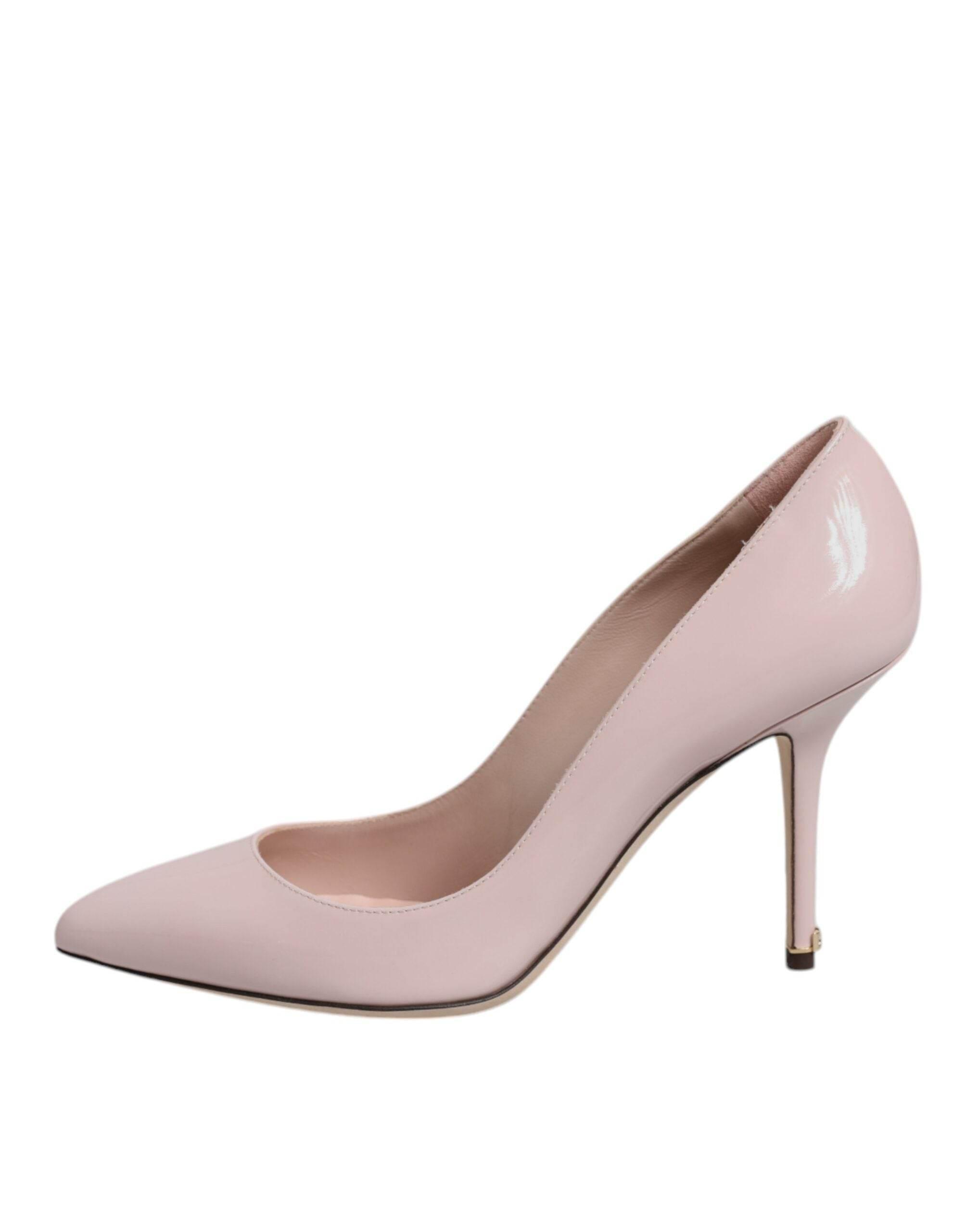 Dolce & Gabbana Pink Patent Leather Stiletto Heel Pumps Shoes - Hilstor