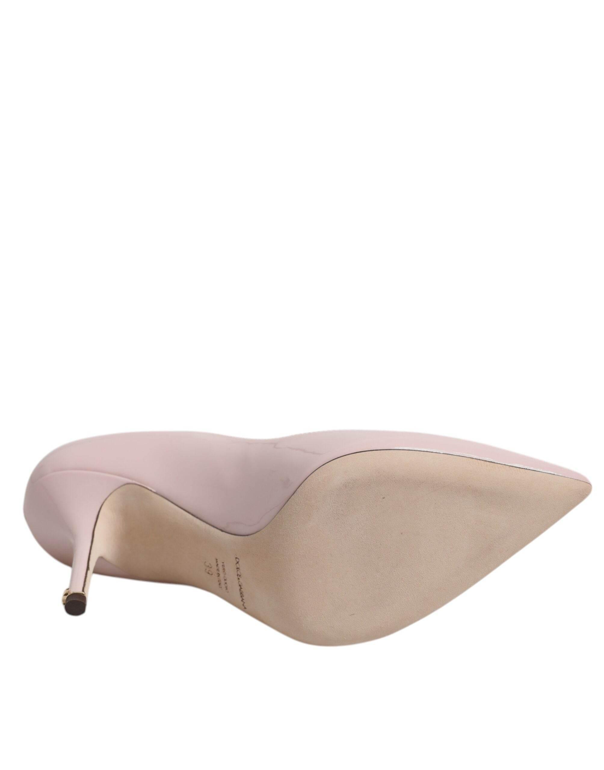 Dolce & Gabbana Pink Patent Leather Stiletto Heel Pumps Shoes - Hilstor