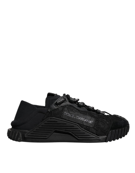 Dolce & Gabbana Black Nylon Low Top NS1 Sneakers Shoes - Hilstor