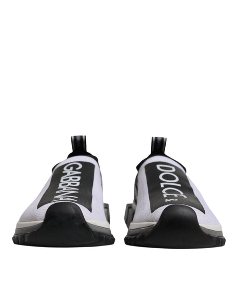 Dolce & Gabbana White Black Slip On Sorrento Sneakers Shoes - Hilstor