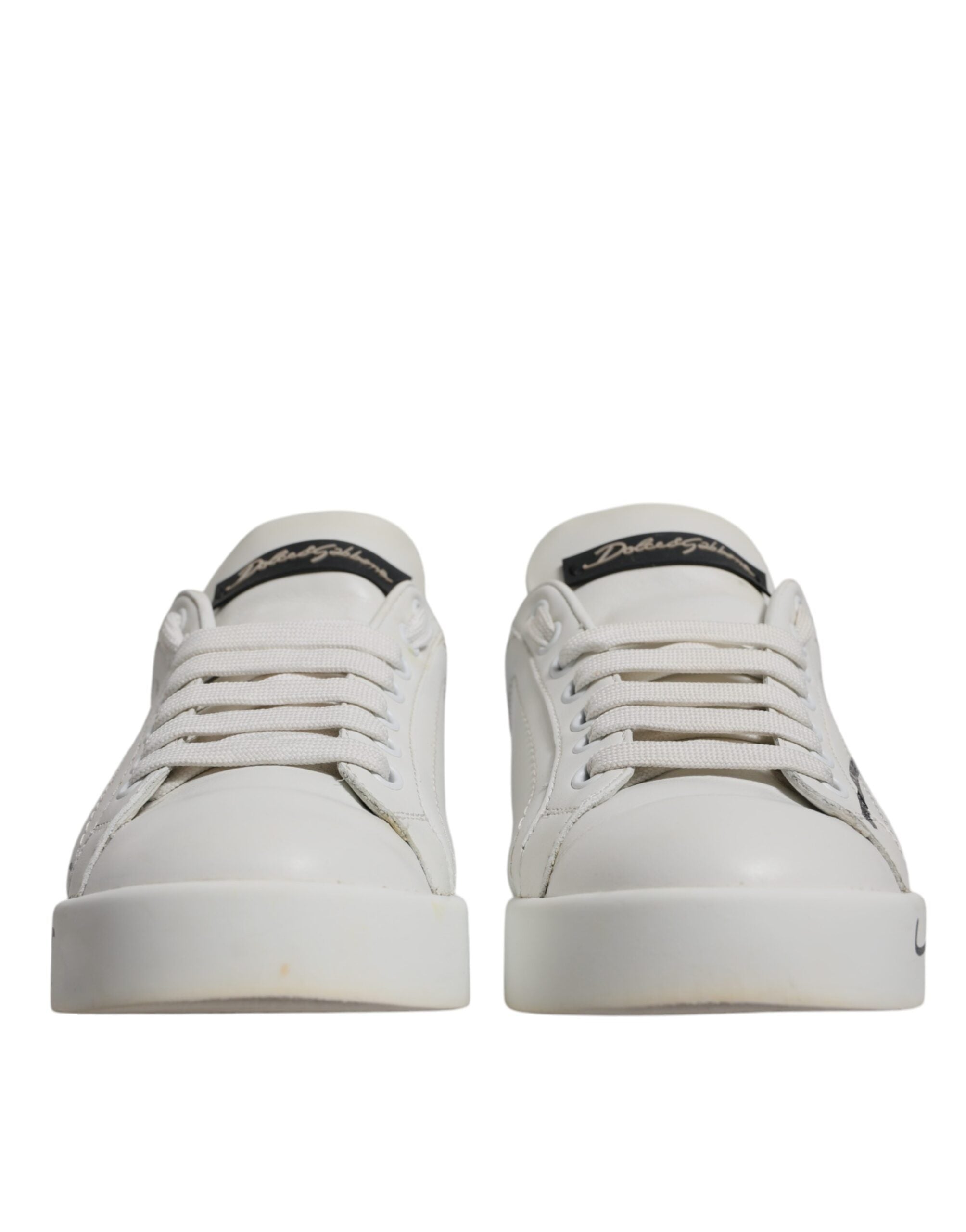 Dolce &amp; Gabbana Vita Blå Logotyp Portofino Sneakers Skor