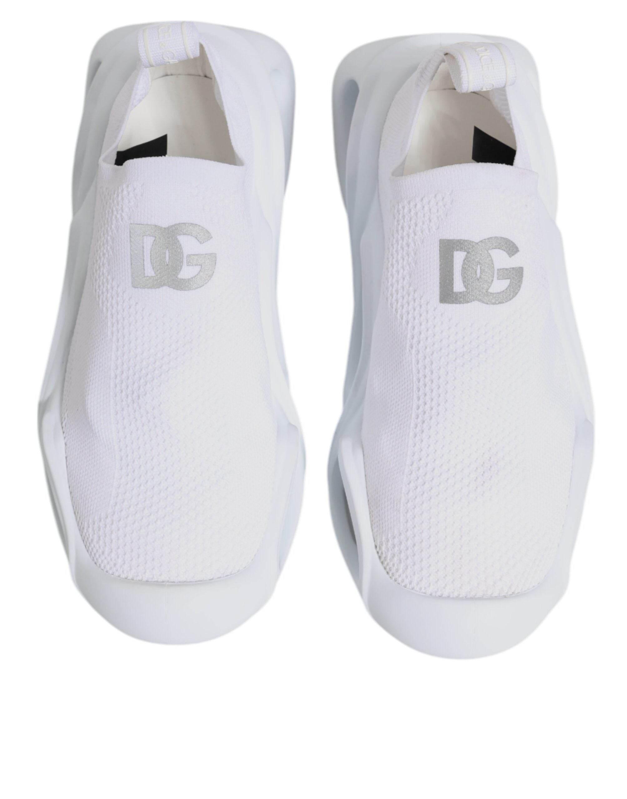 Dolce & Gabbana White Slip On Wave Low Top Sneakers Shoes - Hilstor