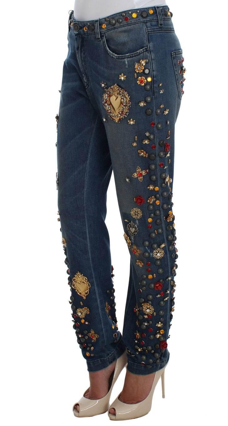 Dolce & Gabbana Enchanted Sicily Embellished Boyfriend Jeans - Hilstor