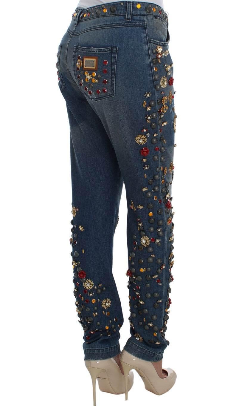 Dolce & Gabbana Enchanted Sicily Embellished Boyfriend Jeans - Hilstor