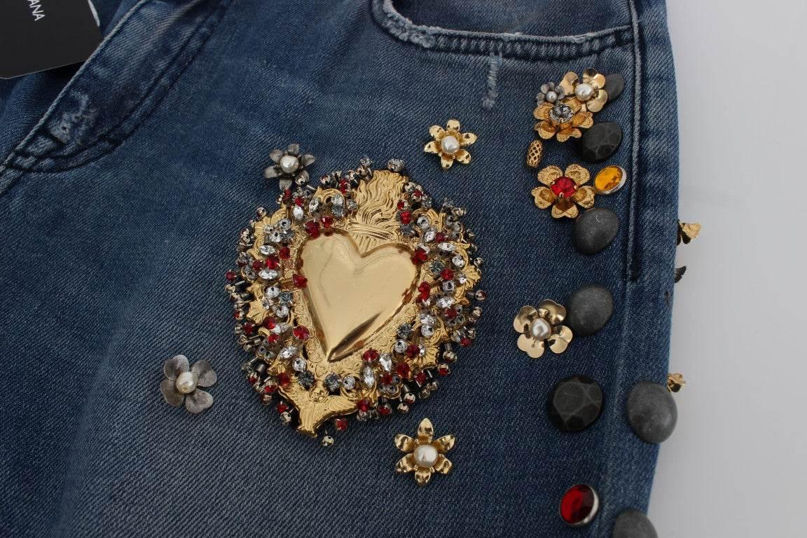 Dolce & Gabbana Enchanted Sicily Embellished Boyfriend Jeans - Hilstor