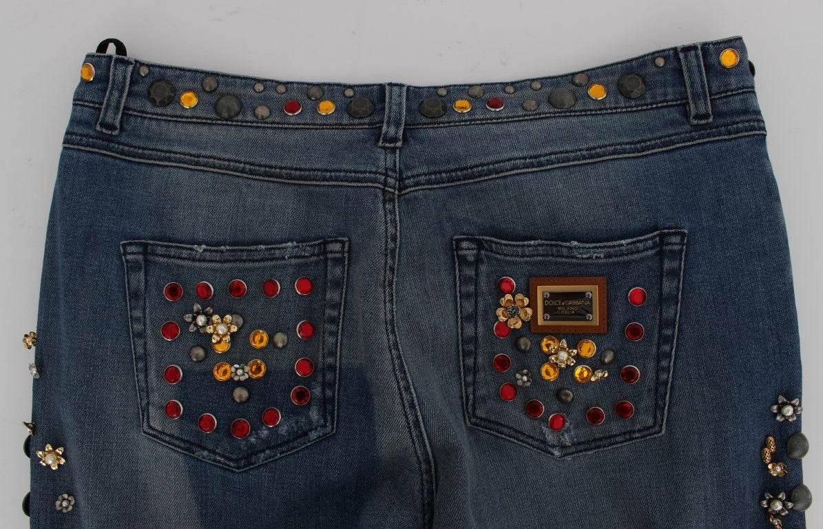 Dolce & Gabbana Enchanted Sicily Embellished Boyfriend Jeans - Hilstor
