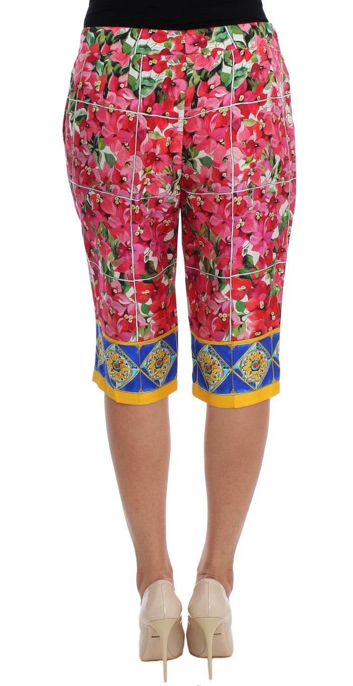 Dolce & Gabbana Multicolor Floral Knee Capris Shorts Pants - Hilstor