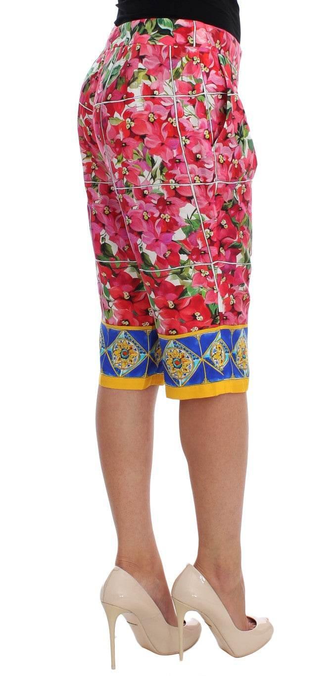 Dolce & Gabbana Multicolor Floral Knee Capris Shorts Pants - Hilstor