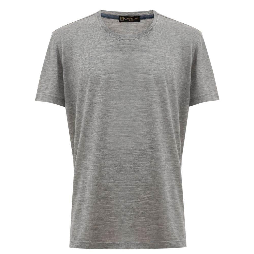 Corneliani Gray Silk T-Shirt - Hilstor