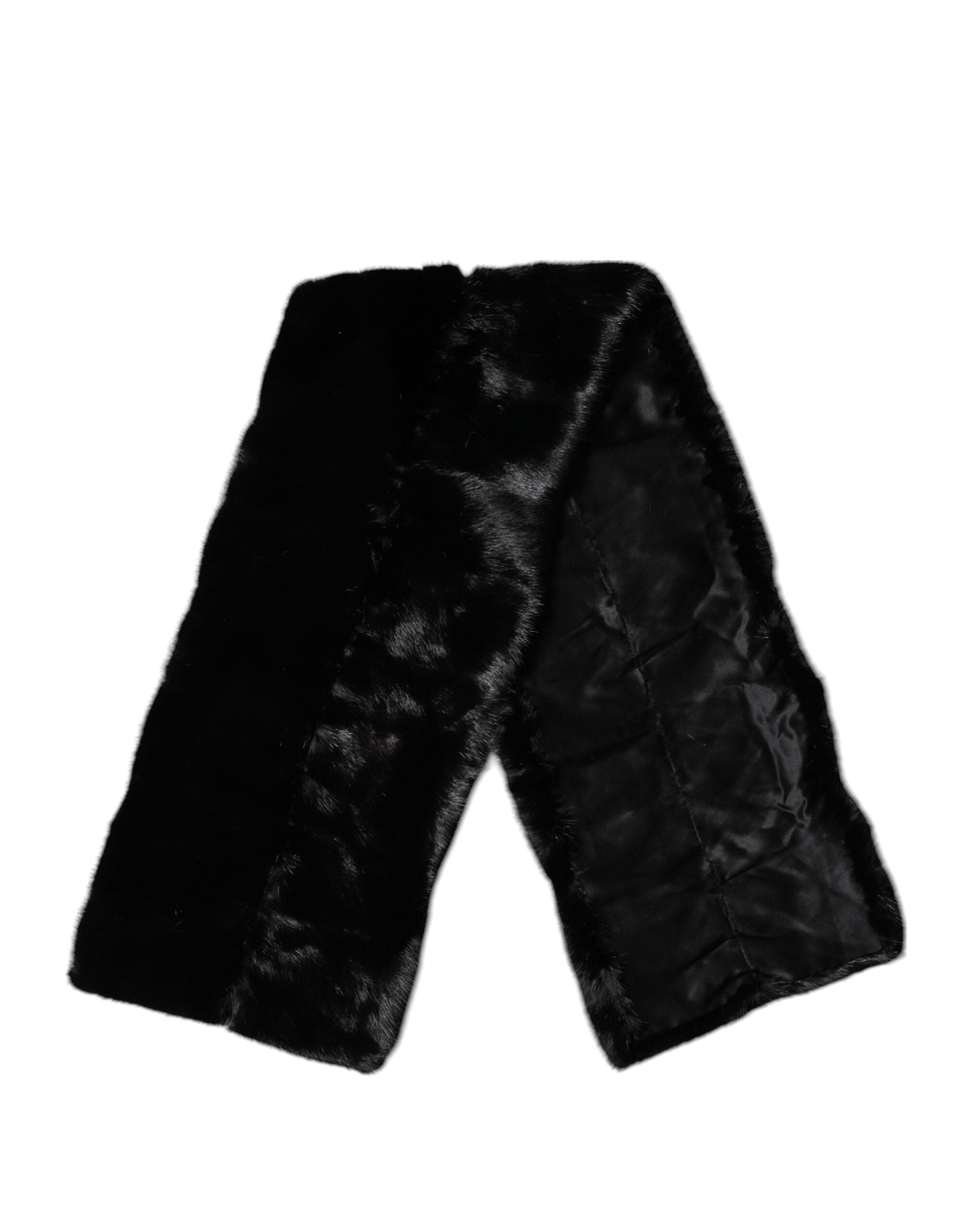 Dolce & Gabbana sort pels sjal hals wrap cover krave tørklæde