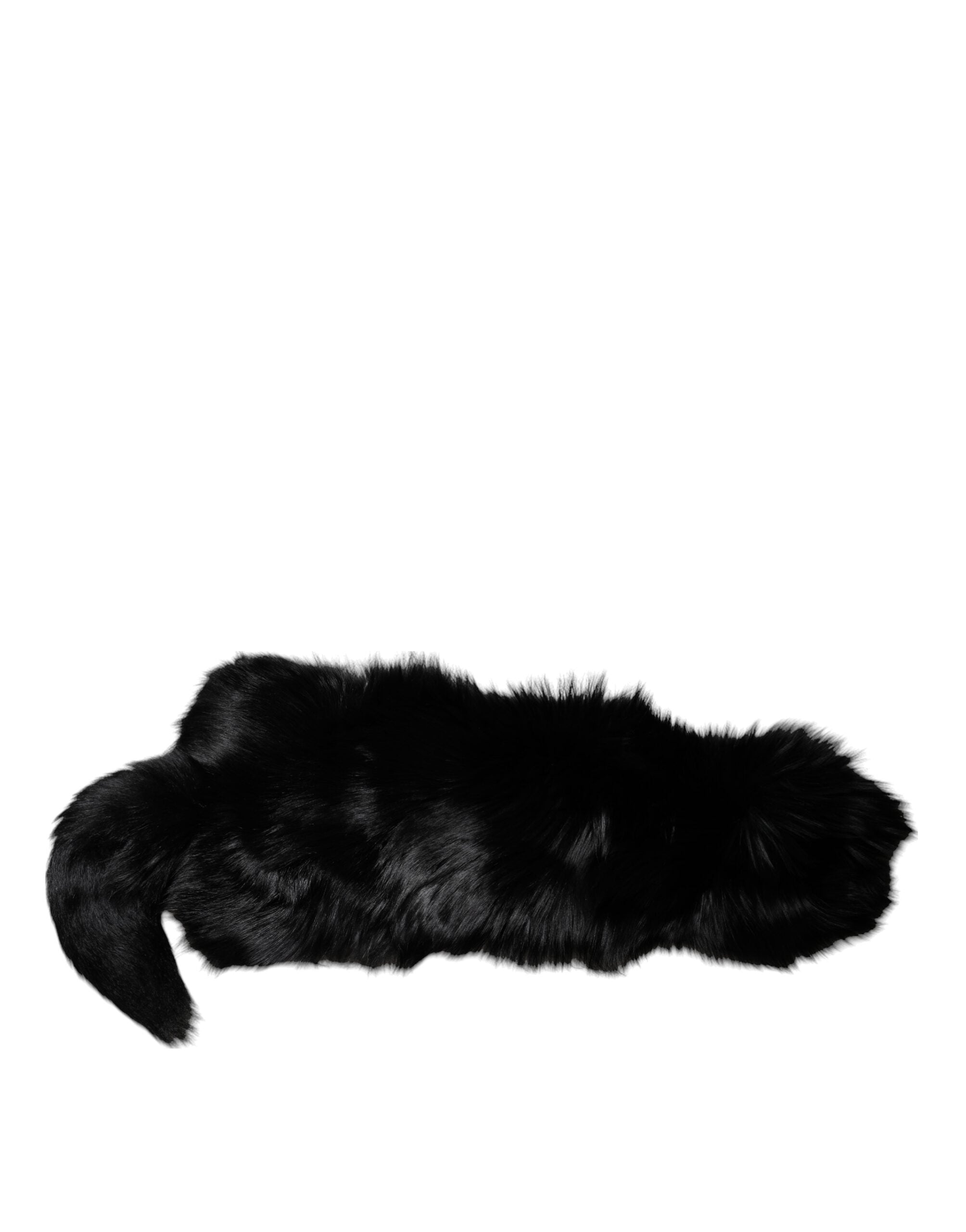 Dolce & Gabbana Sort Rævepels Halstørklæde Varmere Vintertørklæde