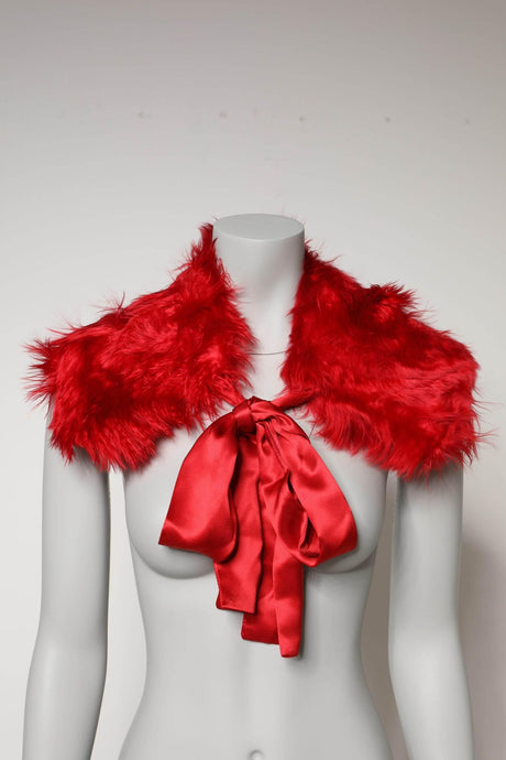 Dolce & Gabbana Red Alpaca Fur Women Neck Warmer Winter Scarf - Hilstor