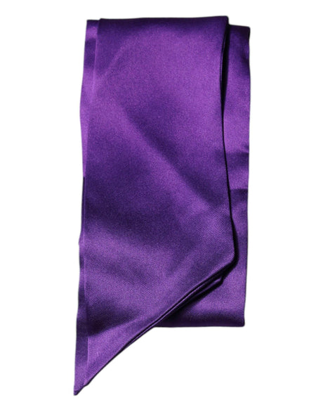 Dolce & Gabbana Purple Satin Silk Skinny Neck Foulard Scarf - Hilstor