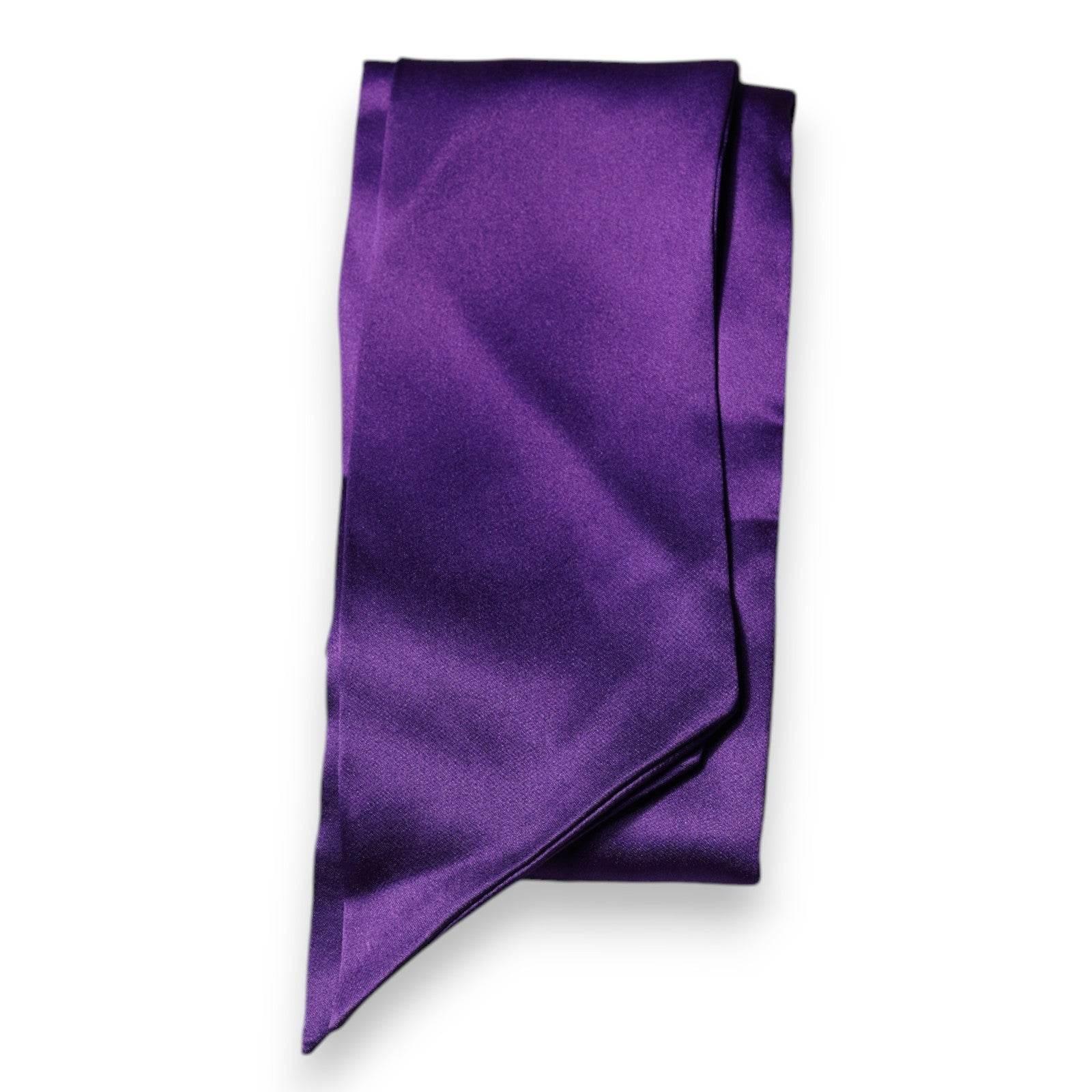 Dolce & Gabbana Purple Satin Silk Skinny Neck Foulard Scarf - Hilstor