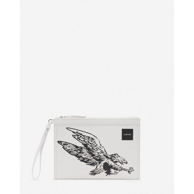 Lanvin White Leather Men Pouch Wallet - Hilstor