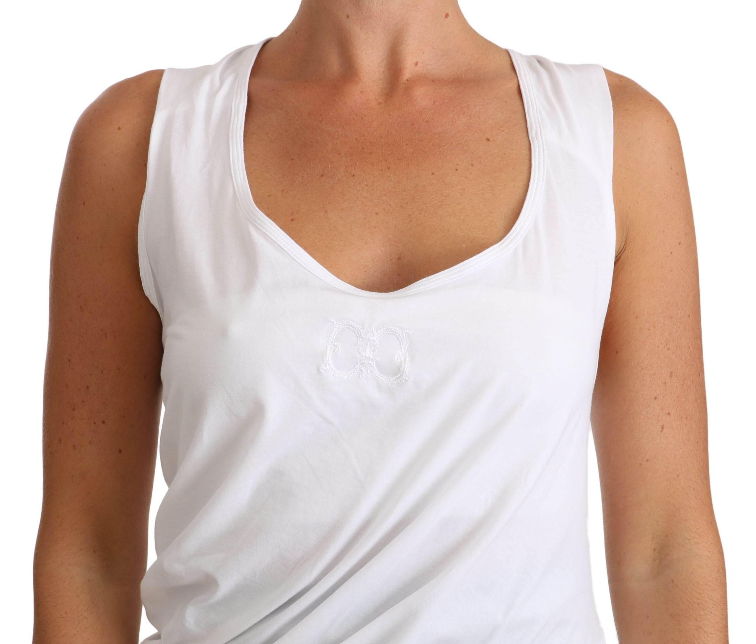 Cavalli White Top Tank CAVALLI T-Shirt Jersey - Hilstor