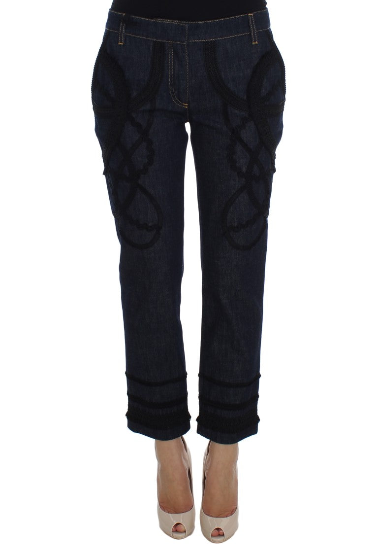 Dolce &amp; Gabbana blå denim bomuld CAPRI Torero jeans