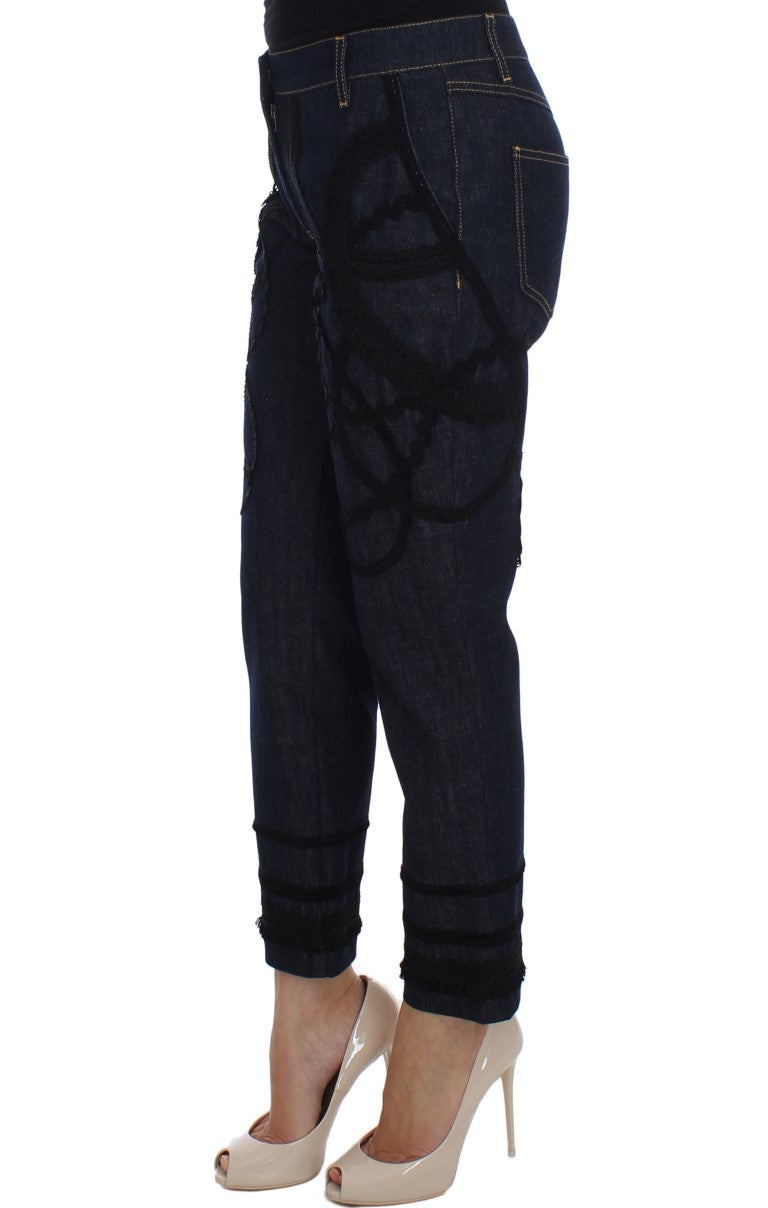 Dolce &amp; Gabbana blå denim bomuld CAPRI Torero jeans